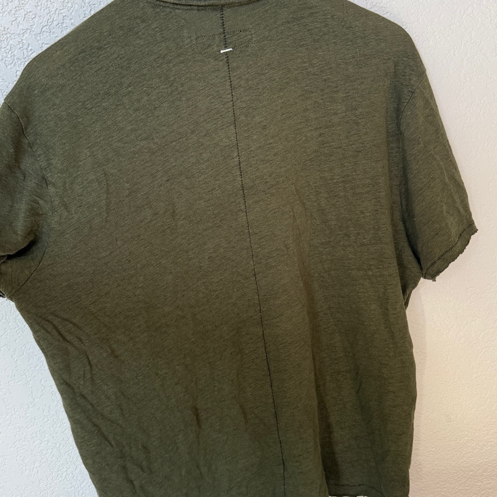 Rag & Bone Polo Collared Shirt Olive Green size Large - Picture 10 of 11